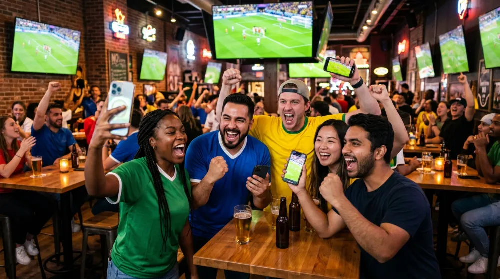 Football fans celebrating - the passion behind Orbit Broker