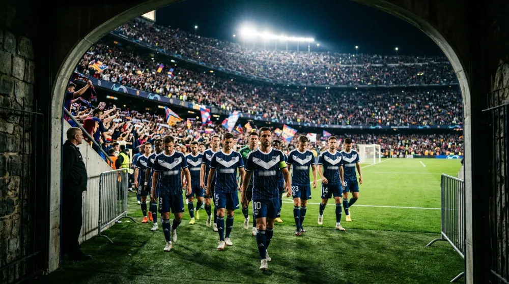 Football players entering tunnel - the professional betting experience