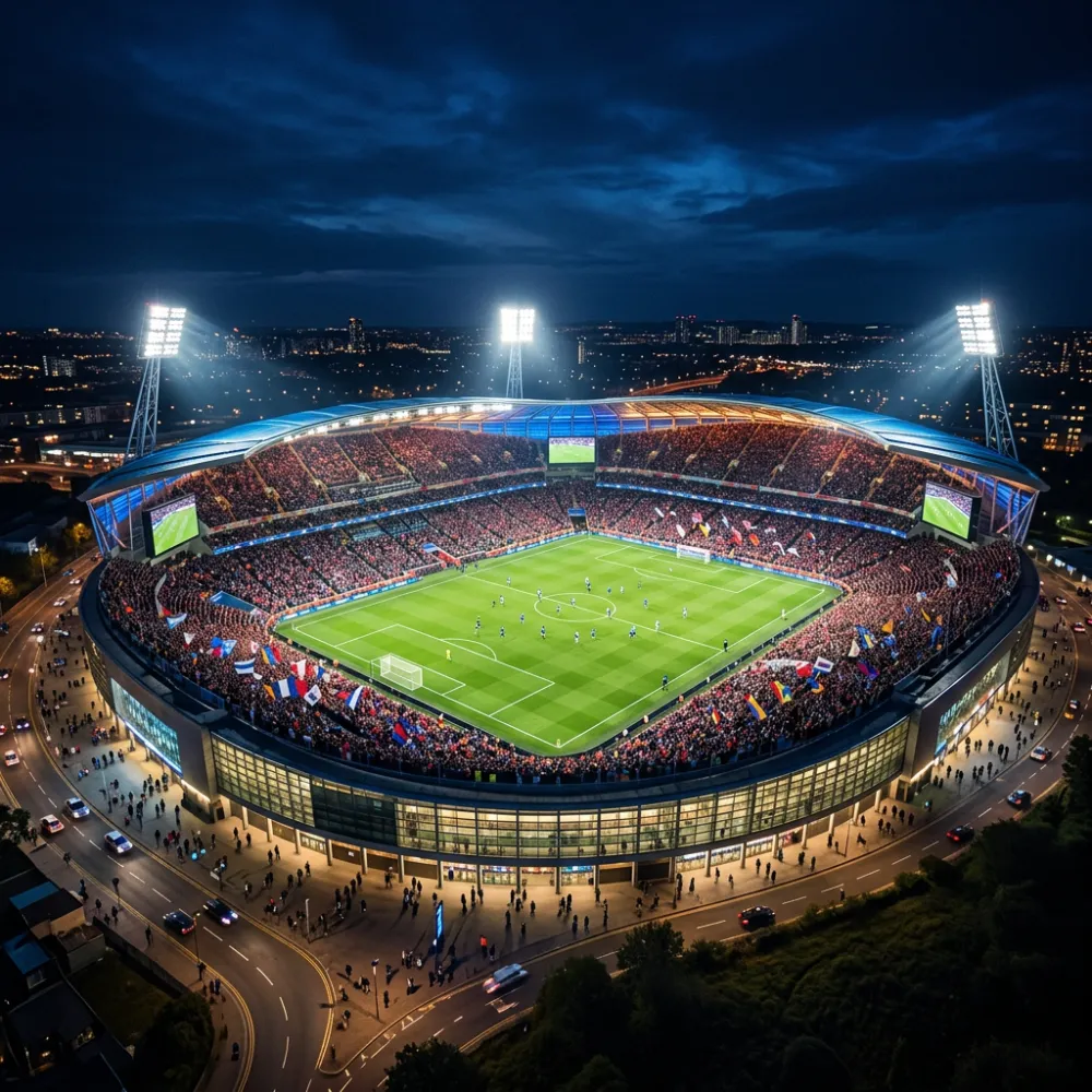 Football stadium at night - Orbit Exchange live betting atmosphere